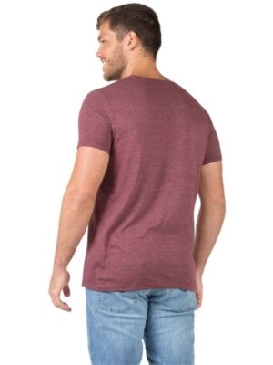 Camiseta Estonada Marsala Mescla Lisa T-Shirt Tee Slim Convencional (05)