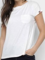 Camiseta Feminina 100% Algodão Babylook Soltinho Com Bolso - No Sense