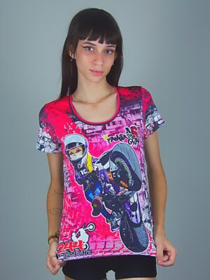 Camiseta Feminina Babylook Família Moto Dry Fit #244 Não é Crime (2)