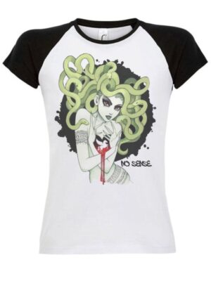 Camiseta Feminina Babylook Raglan Medusa Cute - No Sense (1)