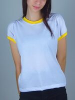 Camiseta Feminina Babylook Ringer Tee Amarela - No Sense