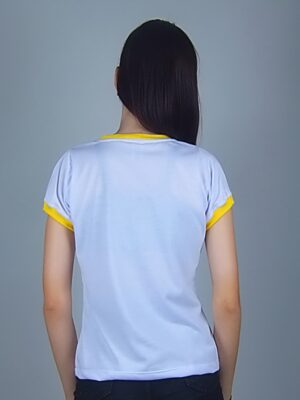 Camiseta Feminina Babylook Ringer Tee Amarela (5)