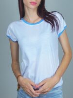 Camiseta Feminina Babylook Ringer Tee Azul - No Sense