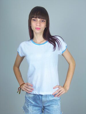Camiseta Feminina Babylook Ringer Tee Azul_ (6)