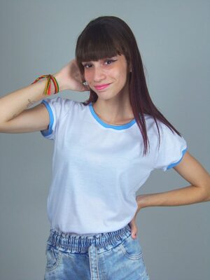 Camiseta Feminina Babylook Ringer Tee Azul_ (7)