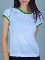 Camiseta Feminina Babylook Ringer Tee Verde - No Sense
