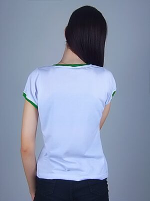 Camiseta Feminina Babylook Ringer Tee Verde (5)