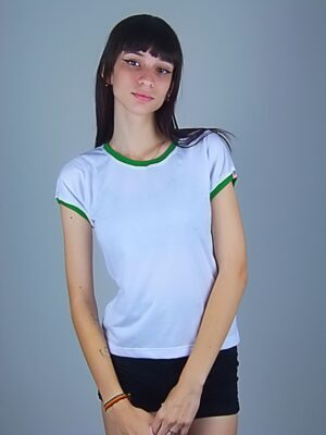 Camiseta Feminina Babylook Ringer Tee Verde (8)