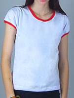 Camiseta Feminina Babylook Ringer Tee Vermelho - No Sense