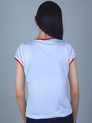 Camiseta Feminina Babylook Ringer Tee Vermelho (4)