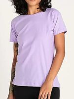 Camiseta Feminina Lilás Babylook Lisa Sem Estampa Básica