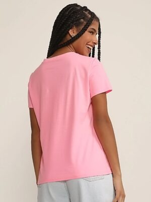Camiseta Feminina Rosa Babylook Lisa Sem Estampa Básica -- No Sense (3)