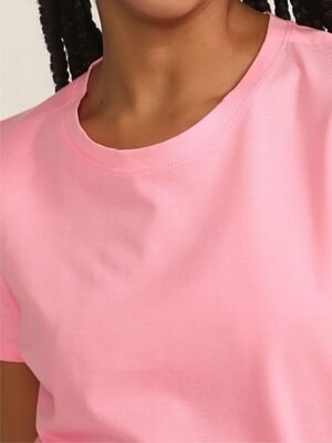 Camiseta Feminina Rosa Babylook Lisa Sem Estampa Básica -- No Sense (5)
