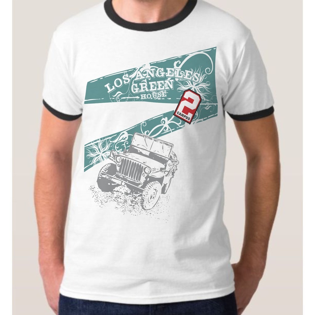 Camiseta Masculina Com Manga Estilo Ringer Tee Los Angeles - No Sense