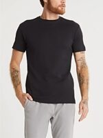 Camiseta Preta 100% Algodão Slim Lisa Sem Estampa Manga Curta Tee - No Sense