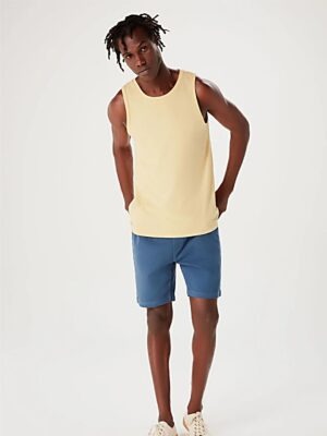 Camiseta Regata Amarelo Claro Lisa Sem Estampa (04)