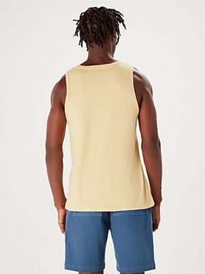 Camiseta Regata Amarelo Claro Lisa Sem Estampa (05)