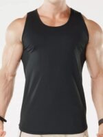 Camiseta Regata Fitness Esportiva Dry Fit Preto Lisa Sem Estampas