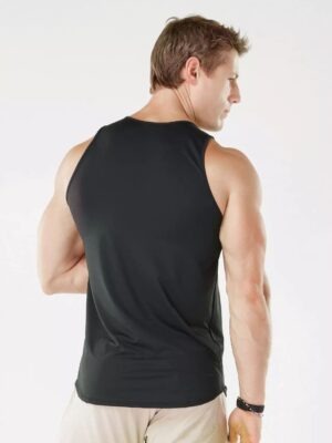 Camiseta Regata Fitness Esportiva Dry Fit Preto Lisa Sem Estampas (05)