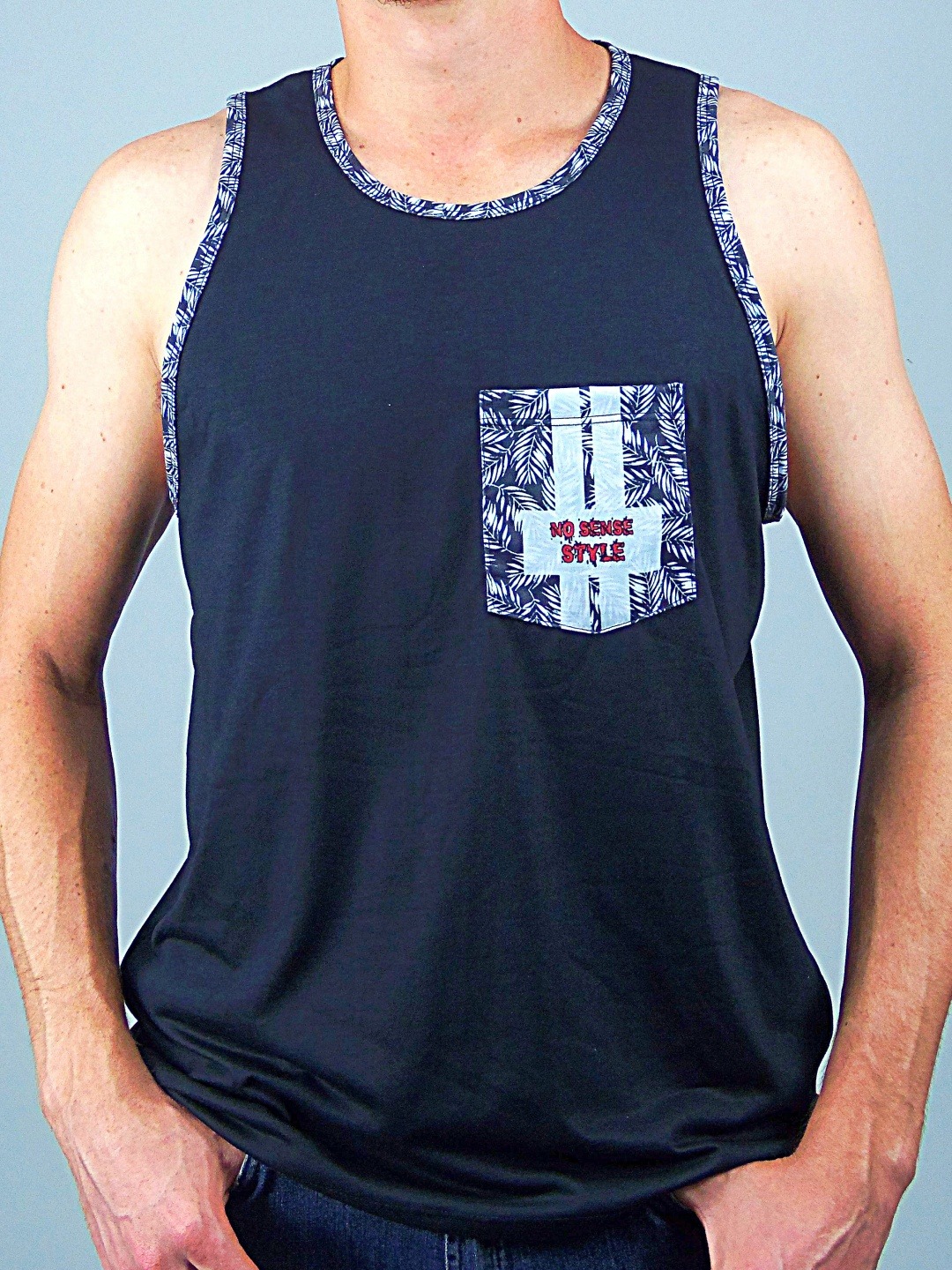 Camiseta Regata Preta Com Bolso Estampado Agro T-Shirt Tee - No Sense