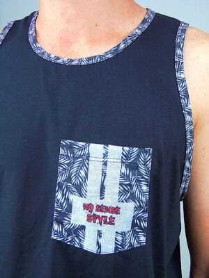 Camiseta Regata Preta Com Bolso Estampado Agro T-Shirt Tee (1)