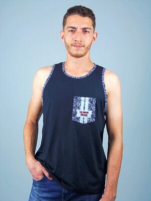 Camiseta Regata Preta Com Bolso Estampado Agro T-Shirt Tee (2)