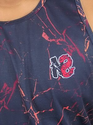 Camiseta Regata Preto Estampado Efeito Rajado (7)