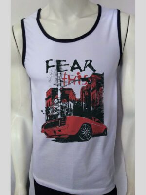 Camiseta Regata Ringer Tee Fear This Branco E Preto - No Sense (1)