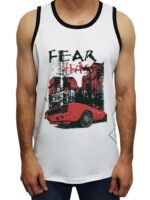 Camiseta Regata Ringer Tee Fear This Branco E Preto - No Sense
