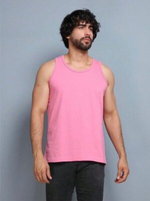 Camiseta Regata Rosa Lisa Sem Estampa (03)