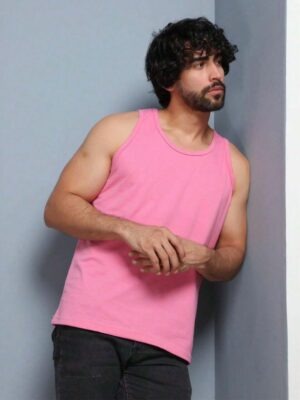 Camiseta Regata Rosa Lisa Sem Estampa (04)