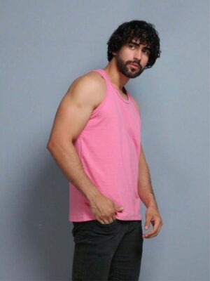 Camiseta Regata Rosa Lisa Sem Estampa (05)