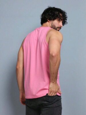 Camiseta Regata Rosa Lisa Sem Estampa (06)