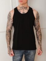 Camiseta Regata Slim Masculino Preta Lisa Tee - No Sense