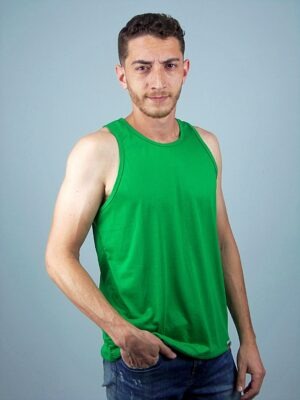 Camiseta Regata Verde Bandeira Lisa Sem Estampa T-Shirt Tee (3)