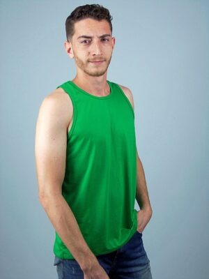 Camiseta Regata Verde Bandeira Lisa Sem Estampa T-Shirt Tee (4)