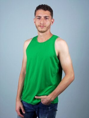 Camiseta Regata Verde Bandeira Lisa Sem Estampa T-Shirt Tee (5)