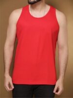 Camiseta Regata Vermelho Lisa Sem Estampa