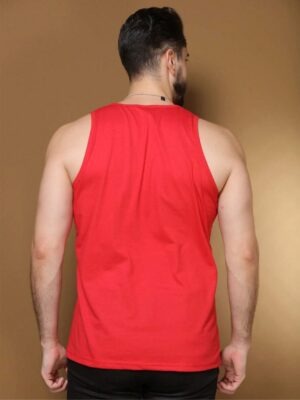 Camiseta Regata Vermelho Lisa Sem Estampa 05