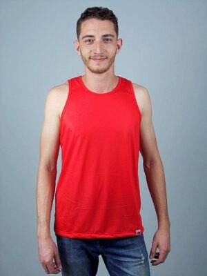 Camiseta Regata Vermelho Lisa Sem Estampa T-Shirt Tee (2)