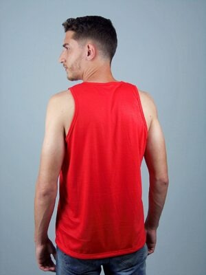Camiseta Regata Vermelho Lisa Sem Estampa T-Shirt Tee (9)