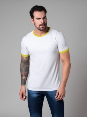 Camiseta branca logo laranja - 1