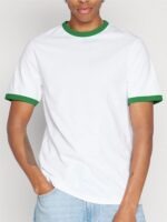 Camiseta Ringer Tee Branco c/ Verde Modelo Tradicional - No Sense