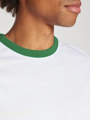 Camiseta Ringer Tee Branco c Verde Modelo Tradicional (6)