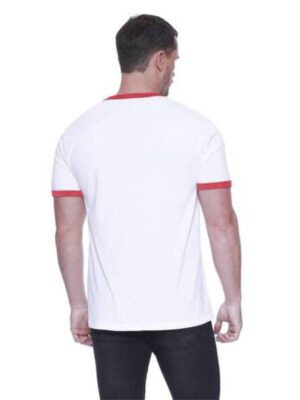 Camiseta Ringer Tee Branco c Vermelho Modelo Convencional Unisex - No Sense (2)