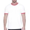 Camiseta Ringer Tee Branco c/ Vermelho Modelo Convencional Unisex - No Sense