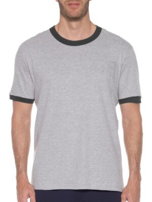 Camiseta Ringer Tee Cinza Mescla Modelo Convencional - NO SENSE (2)