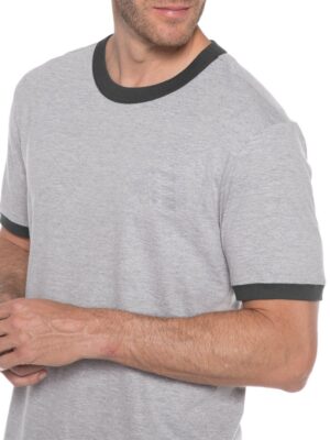Camiseta Ringer Tee Cinza Mescla Modelo Convencional - NO SENSE (4)
