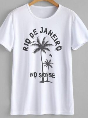 Camiseta Rio De Janeiro Básica Branca Estampado - No Sense (1)