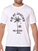 Camiseta Rio De Janeiro Básica Branca Estampado - No Sense